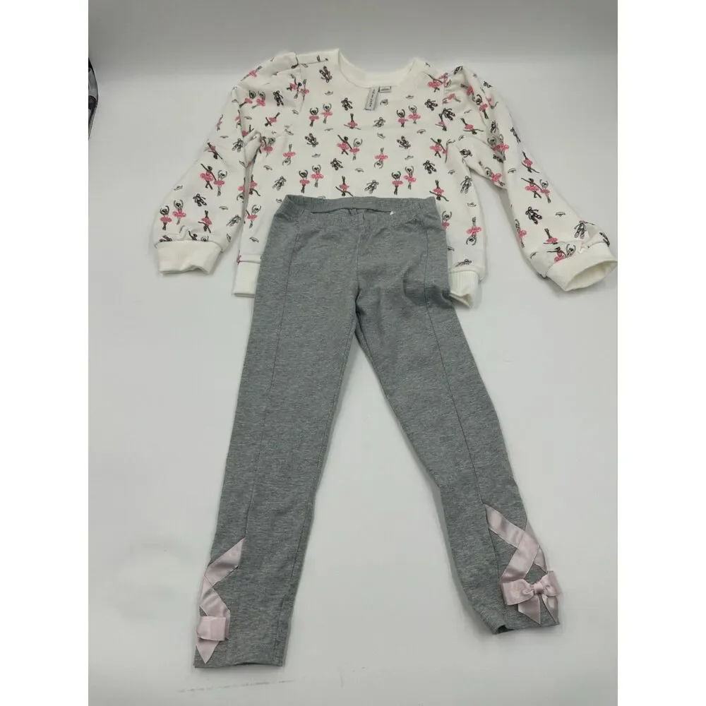 Janie and Jack Kids Set of Two Pants & Top Sz S Crew Neck Long Sleeve Ballerina
